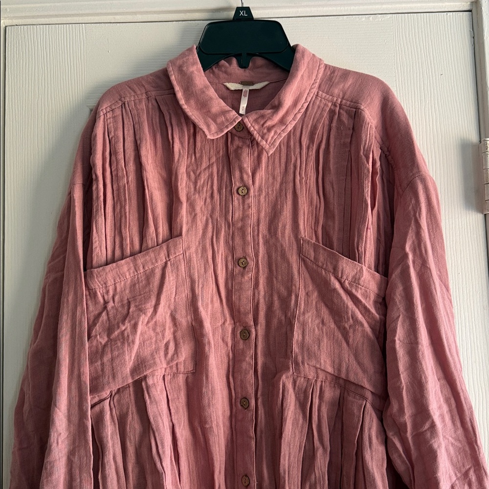 Free People Voyager Shirtdress Button-Front Oversized Dress - Picture 7 of 16